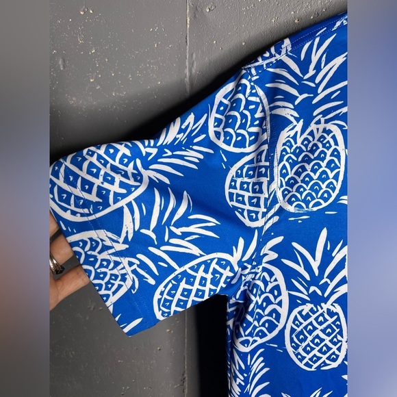Chubbies Mens Thigh Napple Performance Polo Shirt Pineapple Print Blue Sz Small - Picture 5 of 8
